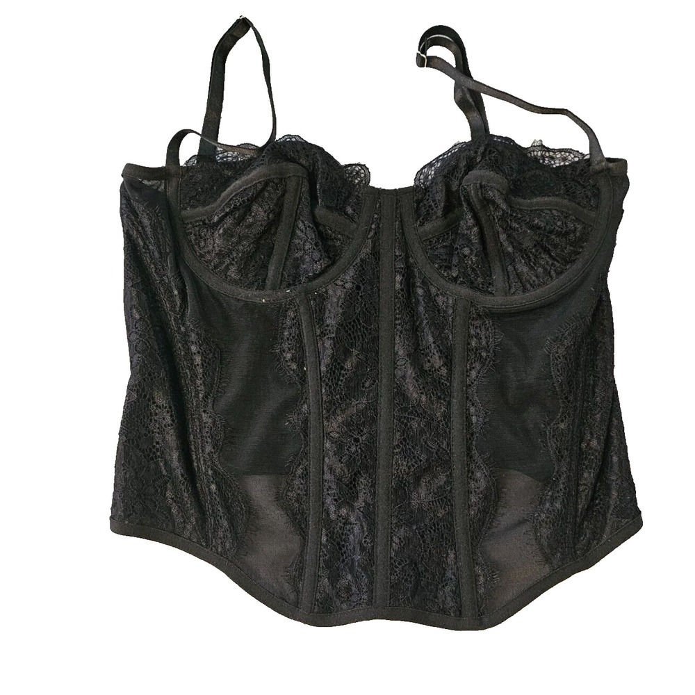 Dealmore Corset 90's Goth Sexy Trendy Womens  SZ M Lace Mesh Spaghetti Strap